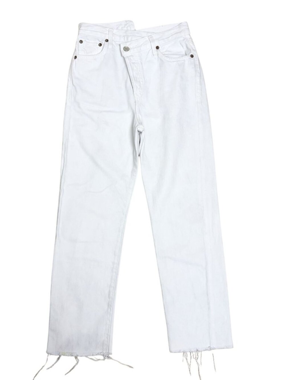 AGOLDE White Jeans CRISS Organic Cotton Capri Ankle Denim Pants Womens 23